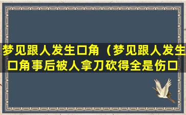 梦见跟人发生口角（梦见跟人发生口角事后被人拿刀砍得全是伤口 到处疤痕）